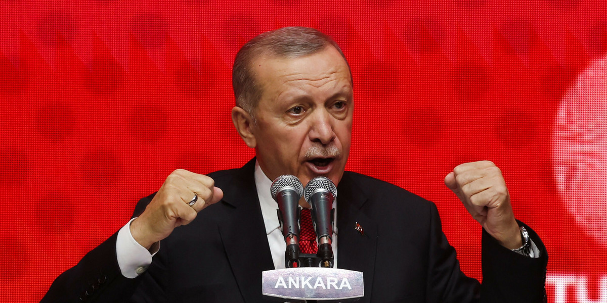 Prezydent Turejci Recep Tayyip Erdogan.