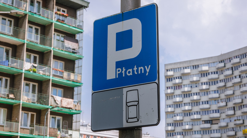 znak płatny parking strefa płatnego parkowania