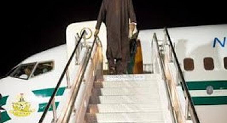 President Muhammadu Buhari arrives in New York on September 25, 2015