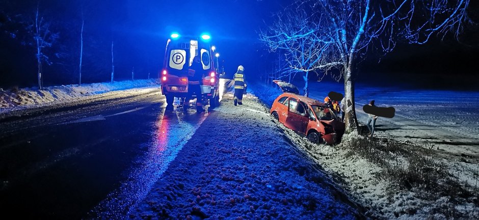 Wypadek drogowy w pobliżu Czaplinka. Poszkodowana kobieta