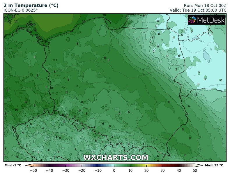 Nad ranem na północnym wschodzie pojawi się mróz