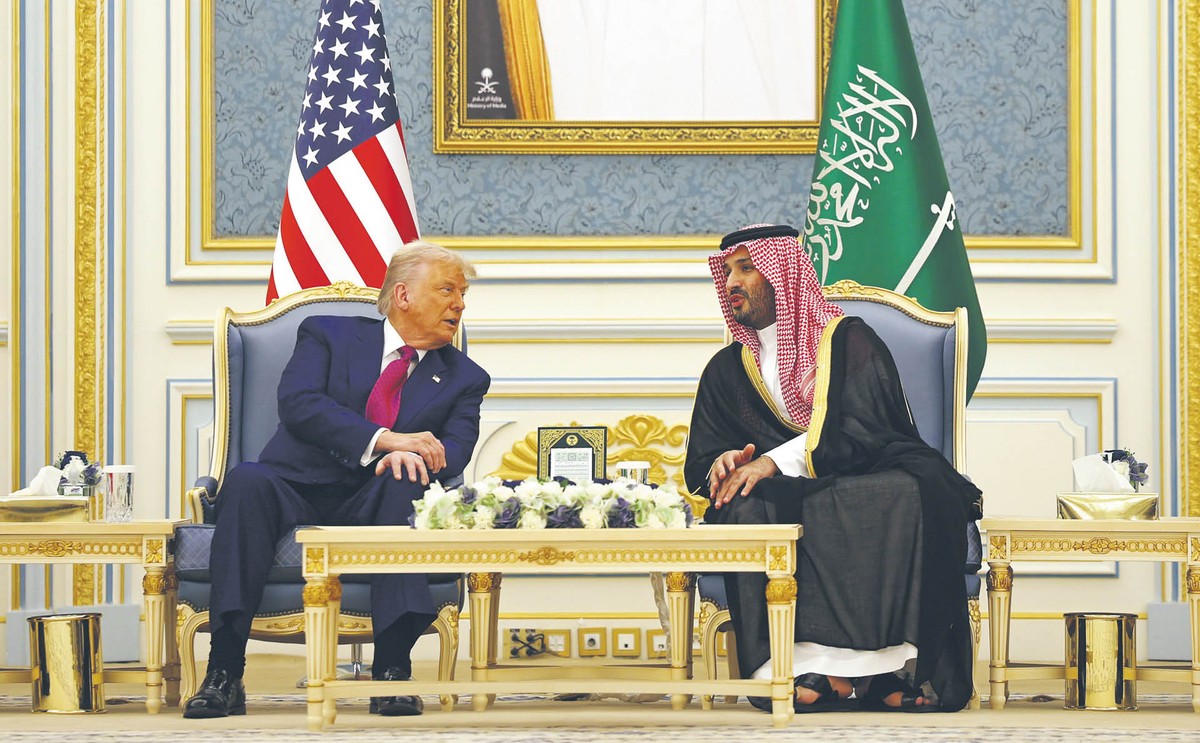 Spotkanie prezydenta Donalda Trumpa z księciem Mohammedem ibn Salmanem w Rijadzie, 13 maja 2025 r.