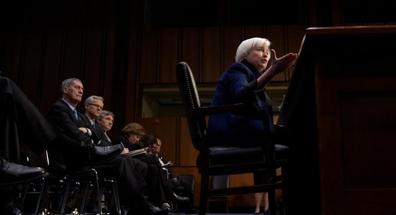 Federal Reserve Chair Janet Yellen testifies on Capitol Hill in Washington, Thursday, Nov. 17, 2016, before the Joint Economic Committee.