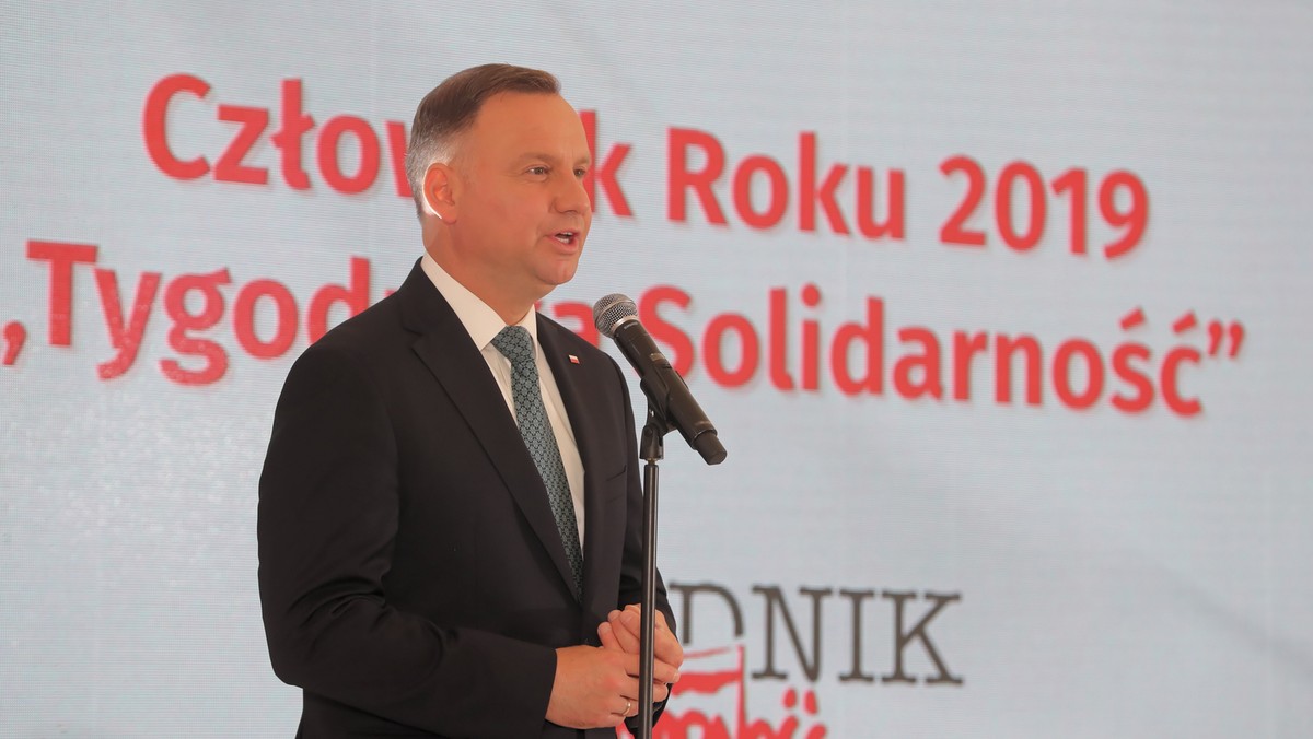 Człowiek Roku 2019 "Tygodnika Solidarność". Prezydent Andrzej Duda z nagrodą