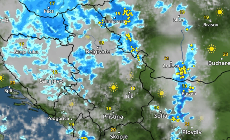 Kretanje nevremena u 8 sati