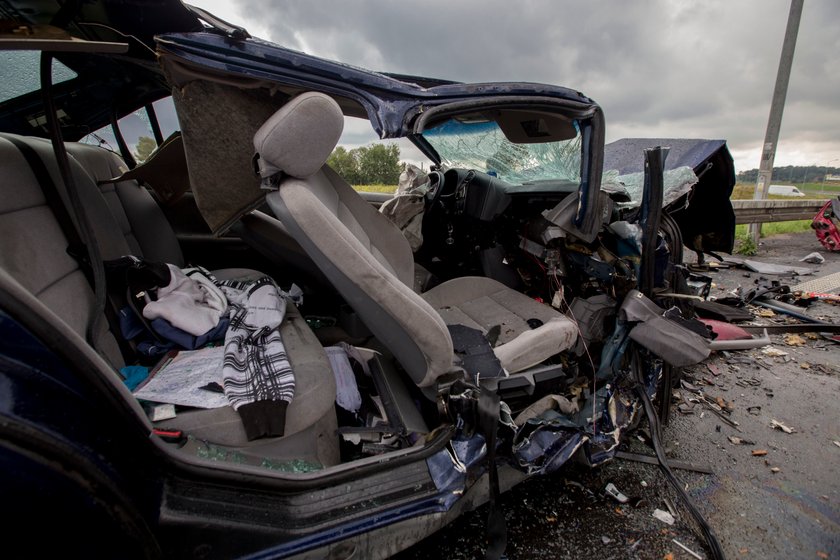 Auto po zderzeniu w Bytomiu