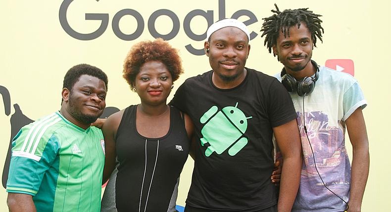 L-R Communications & Public Relations Manager, West Africa, Google, Taiwo Kola-Ogunlade; Online Editor, Olori Supergal, Tosin Ajibade; Analytical Lead, Google, Abdulsalam Abdullateef and Editor, TechCabal, Bankole Oluwafemi during “Get Fit with Google held at Bodyline Fitness and Gym, Ikoyi, Lagos on Thursday, December 3, 2015