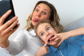 Mama i córka selfie