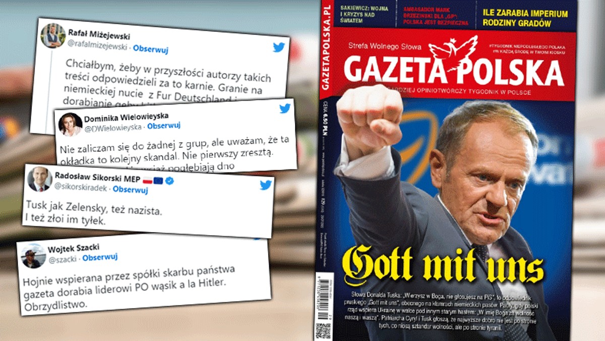 Okładka "Gazety Polskiej" szokuje. Zaciśnięta pięść Tuska i niemiecka dewiza