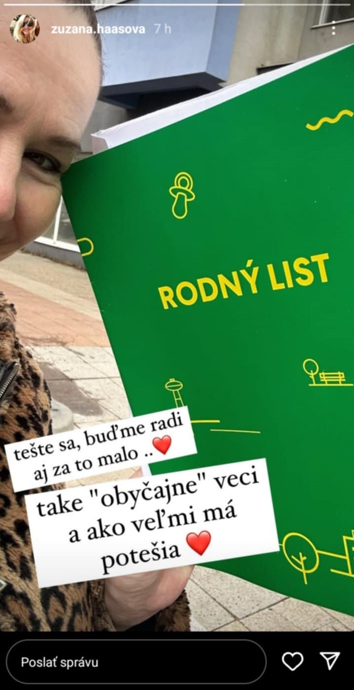 Zuzana Haasová pre svoje tretie dieťatko vybavila rodný list.