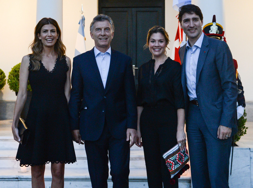 Juliana Awada, Mauricio Macri, Sophie Gregoire i Justin Trudeau na G20 Summit