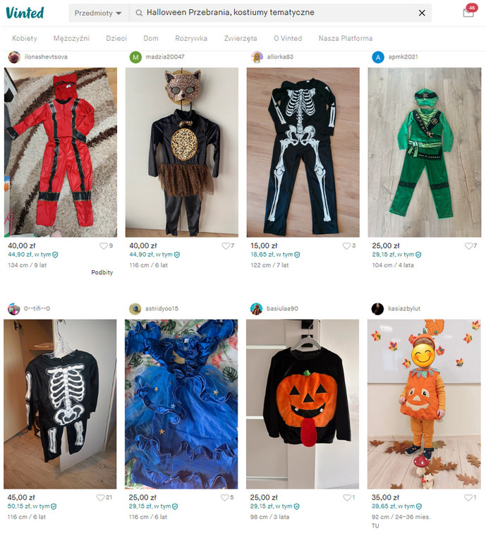 Kostiumy na Halloween na Vinted dla dzieci