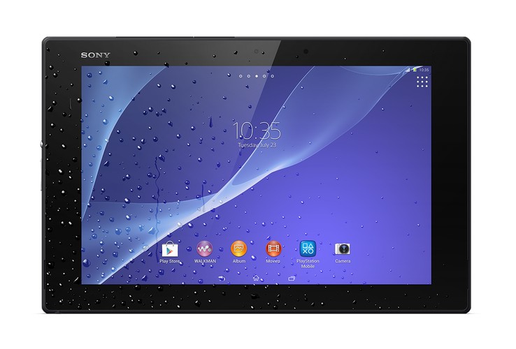 <strong>SonyXperia Z2 tablet</strong><br /><br />

Sony proponuje nam tablet z systemem operacyjnym Google Android 4.4 (Kitkat)
    
Wewnątrz czterordzeniowy procesor Qualcomm MSM8974AB o częstotliwości 2,3 GHz
    
Jeśli chodzi o aparat to w przypadku Z2 mamy z tyłu  8,1 Megapiksela plus 8-krotne powiększenie cyfrowe
    
Aparat na przednim panelu to  2,2 MP, 1080p.

Wyświetlacz 10,1 cala TFT
16 777 216 kolorów, 1920 x 1200 pikseli

Jak w przypadku większości produktów mobilnych Sony mamy wodoodporność i odporność na kurz. 

Pojemność: 16 GB

Modem: LTE

Cena poniżej 2 tysięcy złotych.