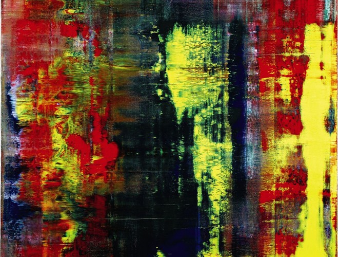3. Gerhard Richter. Artysta ten już w zeszłym roku znalazł się na wysokiej pozycji w zestawieniu Artprice. Jednak w tym roku z wynikiem 262,7 mln dolarów poszybował do pierwszej trójki. Jest to jednocześnie jedyny żyjący artysta w pierwszej dziesiątce. Zaskakuje nie tylko swoją wysoką pozycją na liście, ale przede wszystkim twórczością, którą ciężko zakwalifikować. Jego dzieła cieszą się rosnącą rzeszą sympatyków i uzyskują coraz wyższe kwoty podczas aukcji. Rekord wśród prac Richtera w zeszłym roku należał do obrazu Abstraktes Bild, który został wyceniony przed aukcją na 10 mln funtów, a finalnie został sprzedany za… 19 mln funtów (czyli 30,4 mln dolarów). „Picasso XXI wieku” stał się obecnie najdroższym żyjącym artystą na świecie i najzyskowniejszym niemieckim artystą w historii. Roczne obroty generowane na rynku aukcyjnym przez jego prace przewyższają obroty na całym niemieckim rynku.
 Na zdjęciu obraz 'Abstraktes Bild (809-4)' (1994), Gerhard Richter.