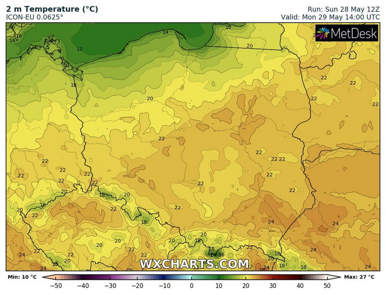 Temperatura wzrośnie dziś do 22-24 st. C