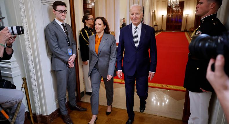 Vice President Kamala Harris and President Joe Biden at the White House.Chip Somodevilla/Getty Images