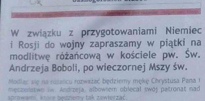 Polska parafia przepowiada... wojnę z Rosją i z Niemcami