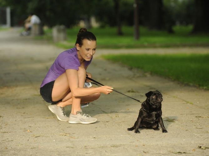 Anna Mucha w sesji zdjęciowej kończącej jej udział w kampanii promocyjnej Reebok EasyTone