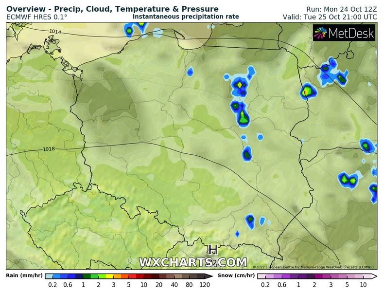 W nocy opady będą powoli zanikać