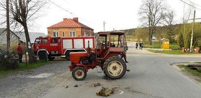 Szalony rajd pijanego traktorzysty. Chciał zepchnąć radiowóz!