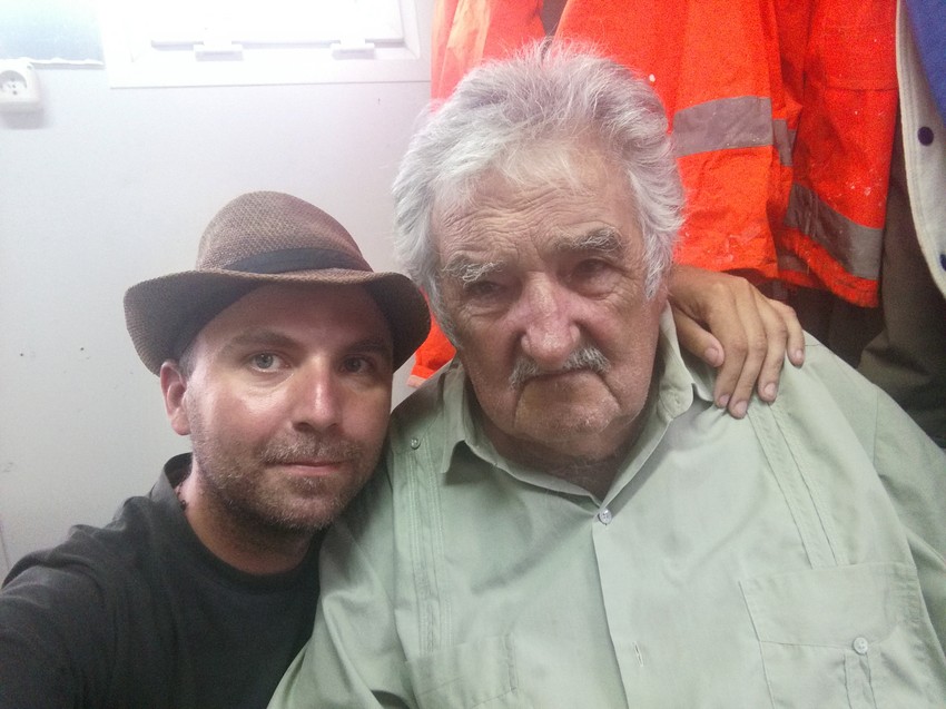 Direktor Muzeja knjige Viktor Lazić i bivši urugvajski predsednik Pepe Muhika