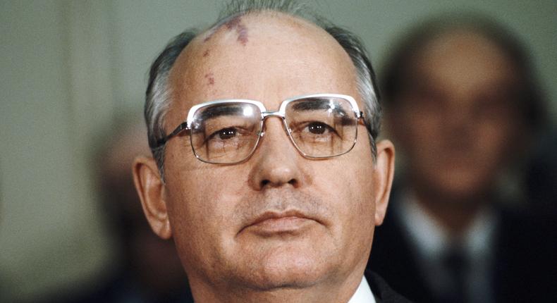 Mikhail Gorbachev in Edinburgh, Scotland, on December 21, 1984.