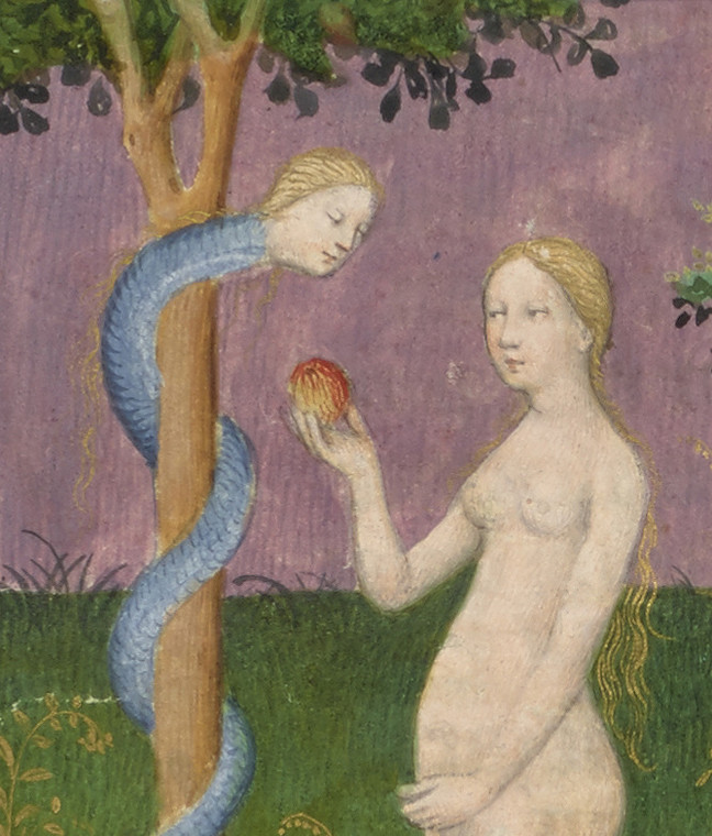 Pokusa bywała zbyt silna… Ewa z wężem w Raju. Wyobrażenie z 1280 r.