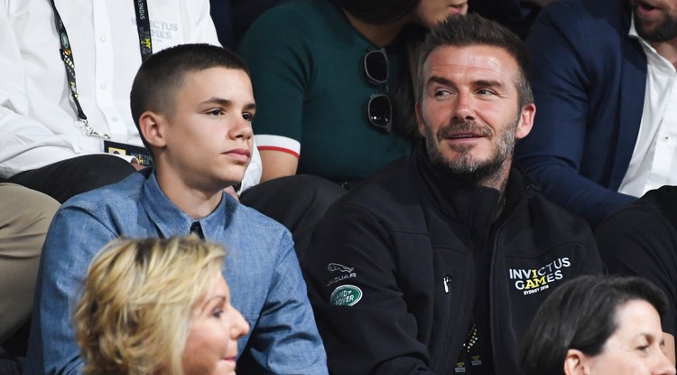 Romeo és édesapja, David Beckham