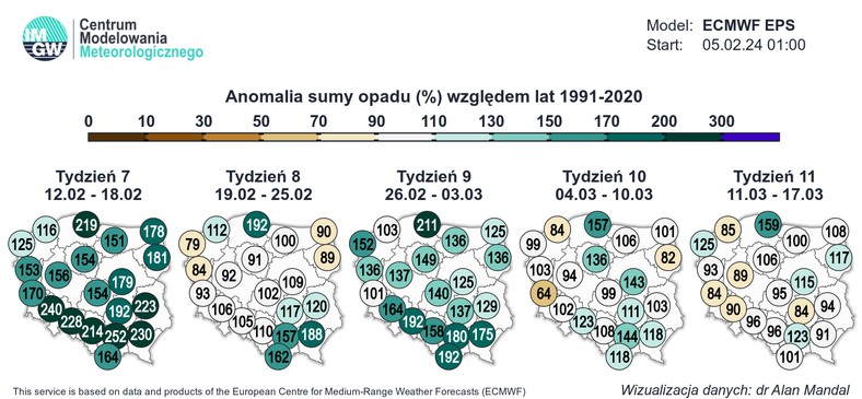 Kolejne tygodnie również zapowiadają się wilgotno