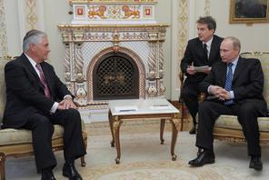 Then Russian PM Putin and Exxon Mobil CEO Tillerson attend meeting at Novo-Ogaryovo state residence 