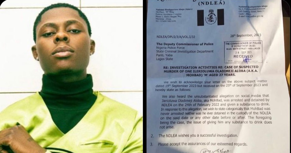 We responded to police inquiry over Mohbad's arrest, NDLEA counters Lagos CP - Vimarsana News