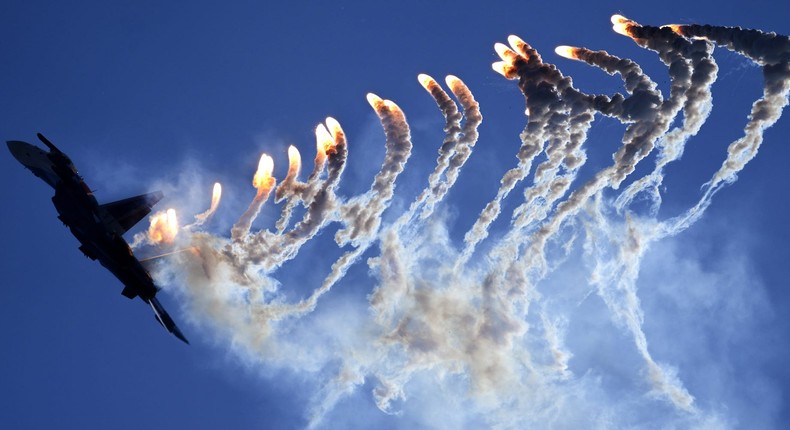 Russian jets like this one, a Russian Sukhoi Su-35S military fighter jet, have been key elements of the air war over Ukraine, which is teaching the West a thing or two about how to fight Russia for the skies.Pavel Pavlov/Anadolu Agency via Getty Images