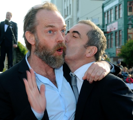 Hugo Weaving i James Nesbitt na uroczystej premierze filmu 'Hobbit: Niezwykła podróż 3D'