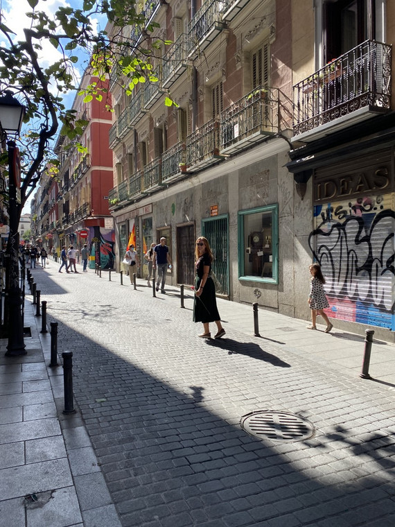 Nasza rozmówczyni na ulicy w Madrycie