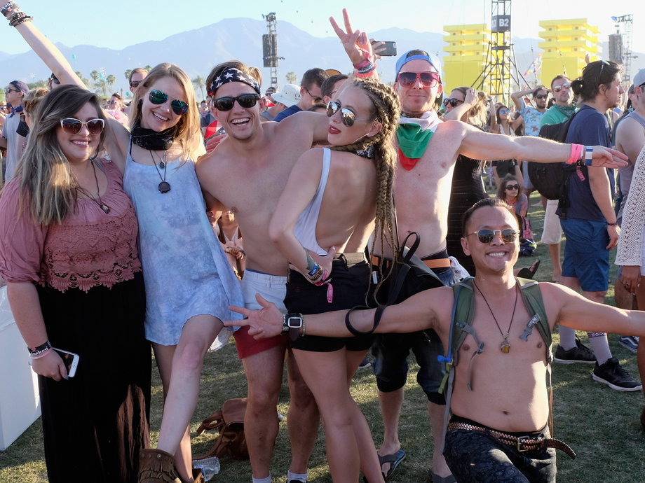 Millennial revelers at the 2016 Coachella Valley Music And Arts Festival.