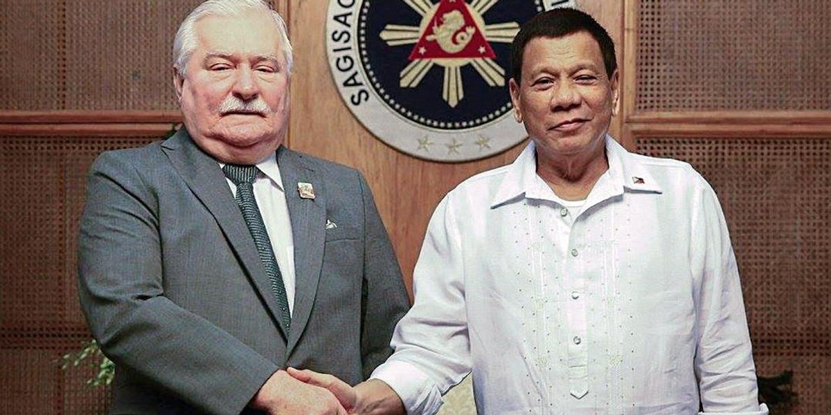 Lech Wałęsa i Rodrigo Duterte