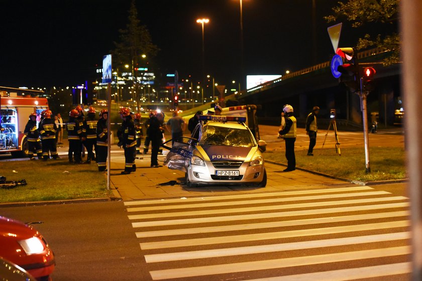 Wypadek radiowozu w kolumnie BOR