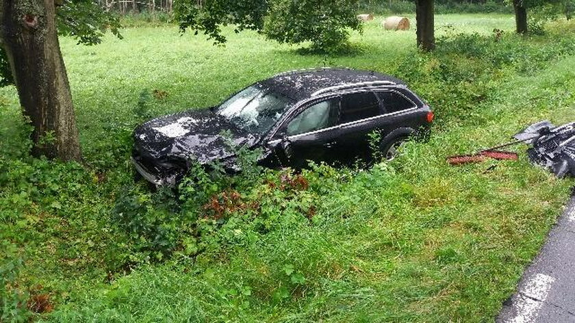 Groźnie wyglądający wypadek w powiecie żagańskim