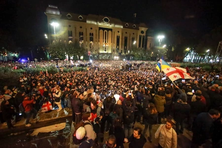 Protesti nakon parlamentarnih izbora u Tbilisiju, Gruzija, 28. oktobra