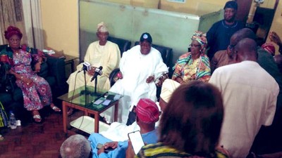 Chief Bode George at a reconciliation meeting with some Lagos APC leaders.