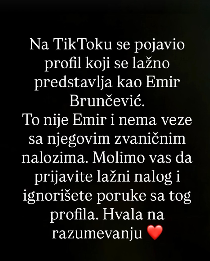 Emir Brunčević, objava