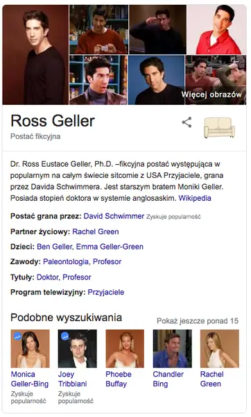 Ross Geller - Przyjaciele fot. zrzut ekranu Google