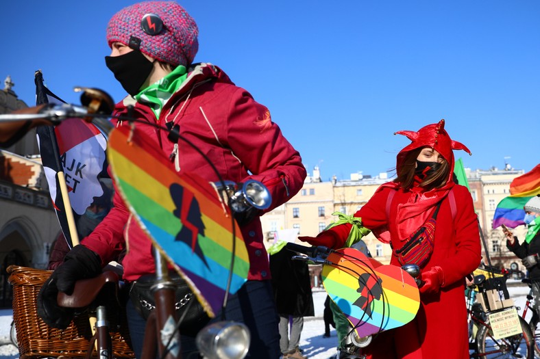 Demonstracja Strajku Kobiet w Krakowie, luty 2021 r.