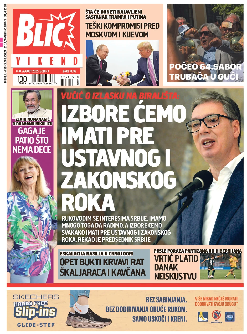 Naslovna strana za 9.8. - Blic