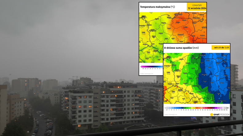 Idzie rewolucja w pogodzie. Ulewy i ochłodzenie zamiast upałów (mapy: meteologix.com)