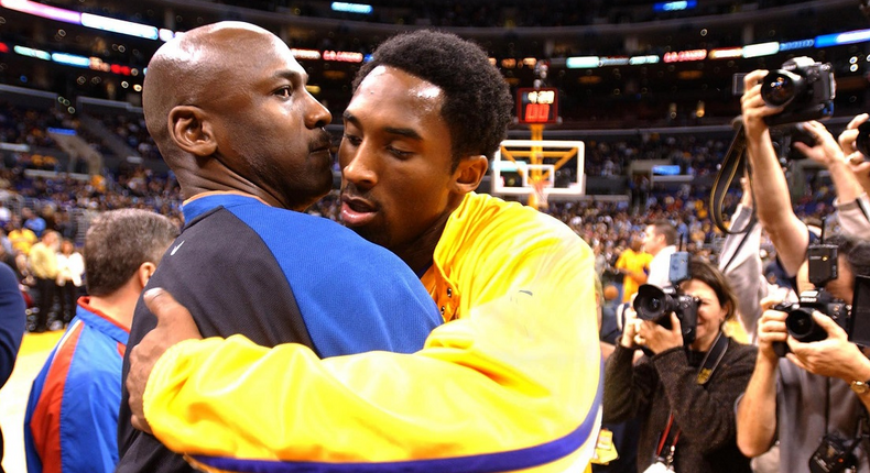 kobe bryant michael jordan hug