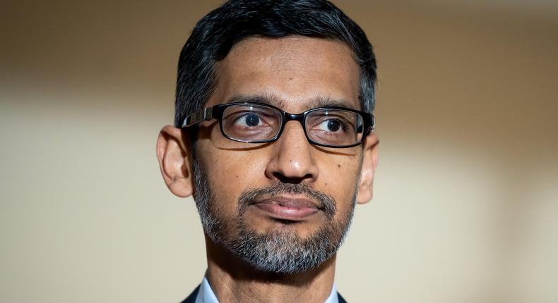 CEO of Alphabet and Google Sundar Pichai in Warsaw, Poland on March 29, 2022.Mateusz Wlodarczyk/NurPhoto via Getty Images