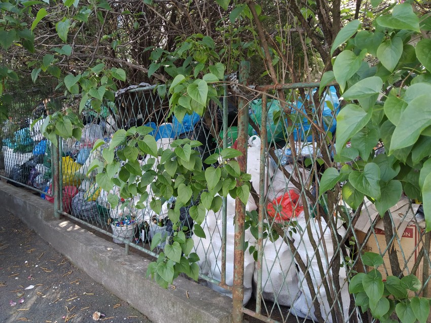 Zvezdara, dvorište puno otpada