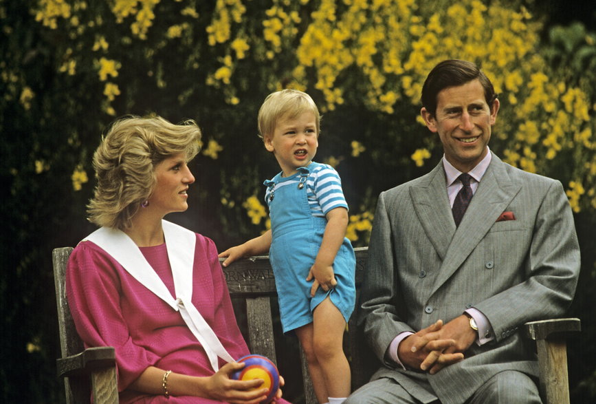 Książę Karol z księżną Dianą i księciem Williamem