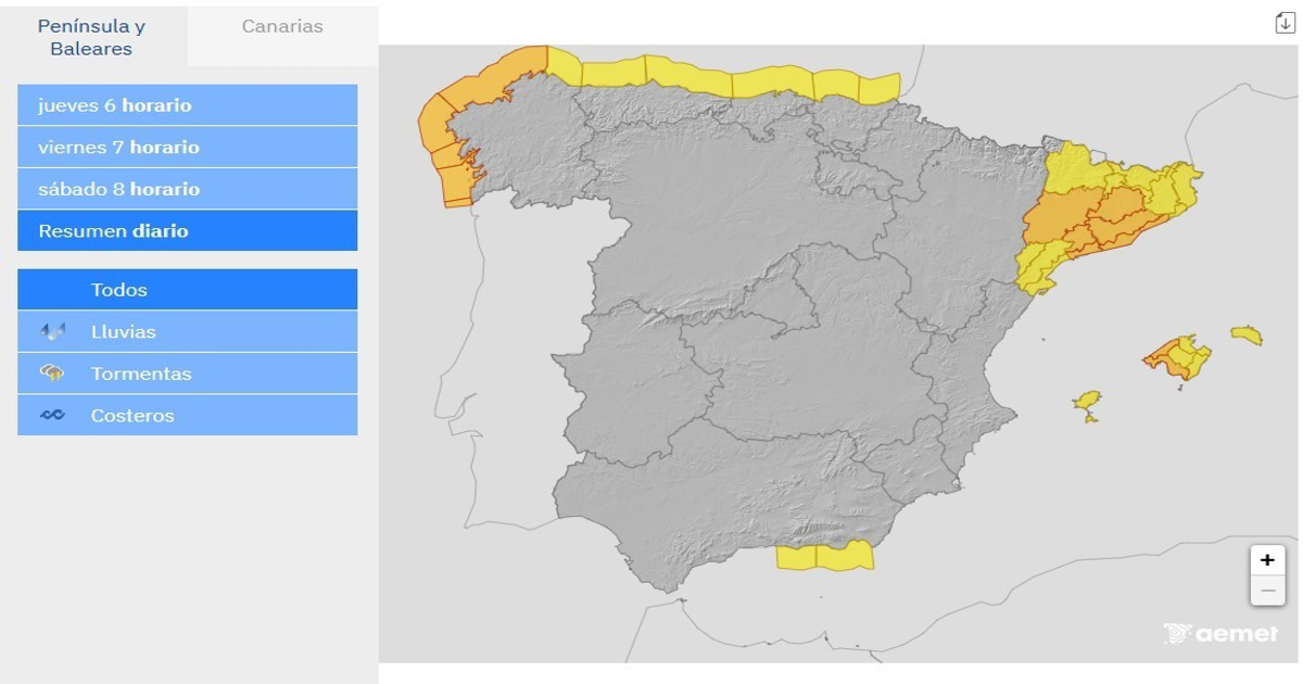 Temporal azota España: 15 provincias en alerta por lluvias y olas de 7 metros